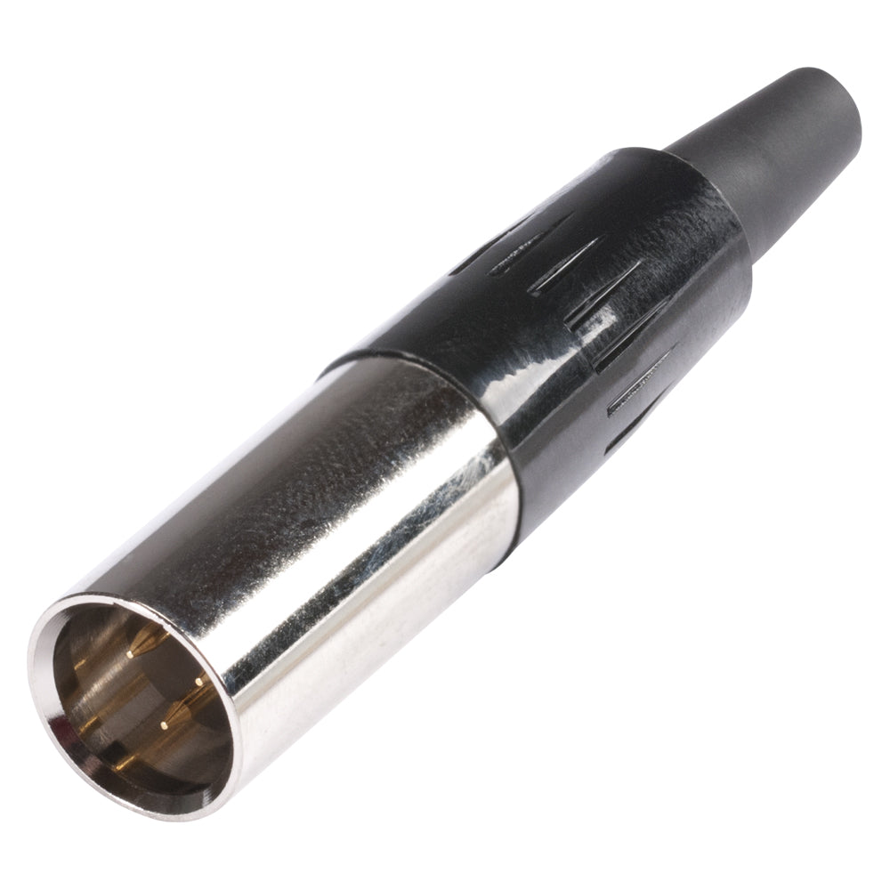 HICON Mini-XLR, 3-pole , metal-, Soldering-kištukas jungtis, gold plated contact(s), tiesi, nickel