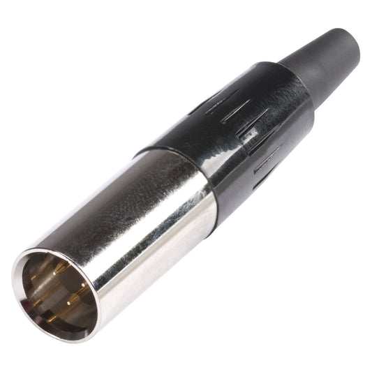 HICON Mini-XLR, 3-pole , metal-, Soldering-kištukas jungtis, gold plated contact(s), tiesi, nickel