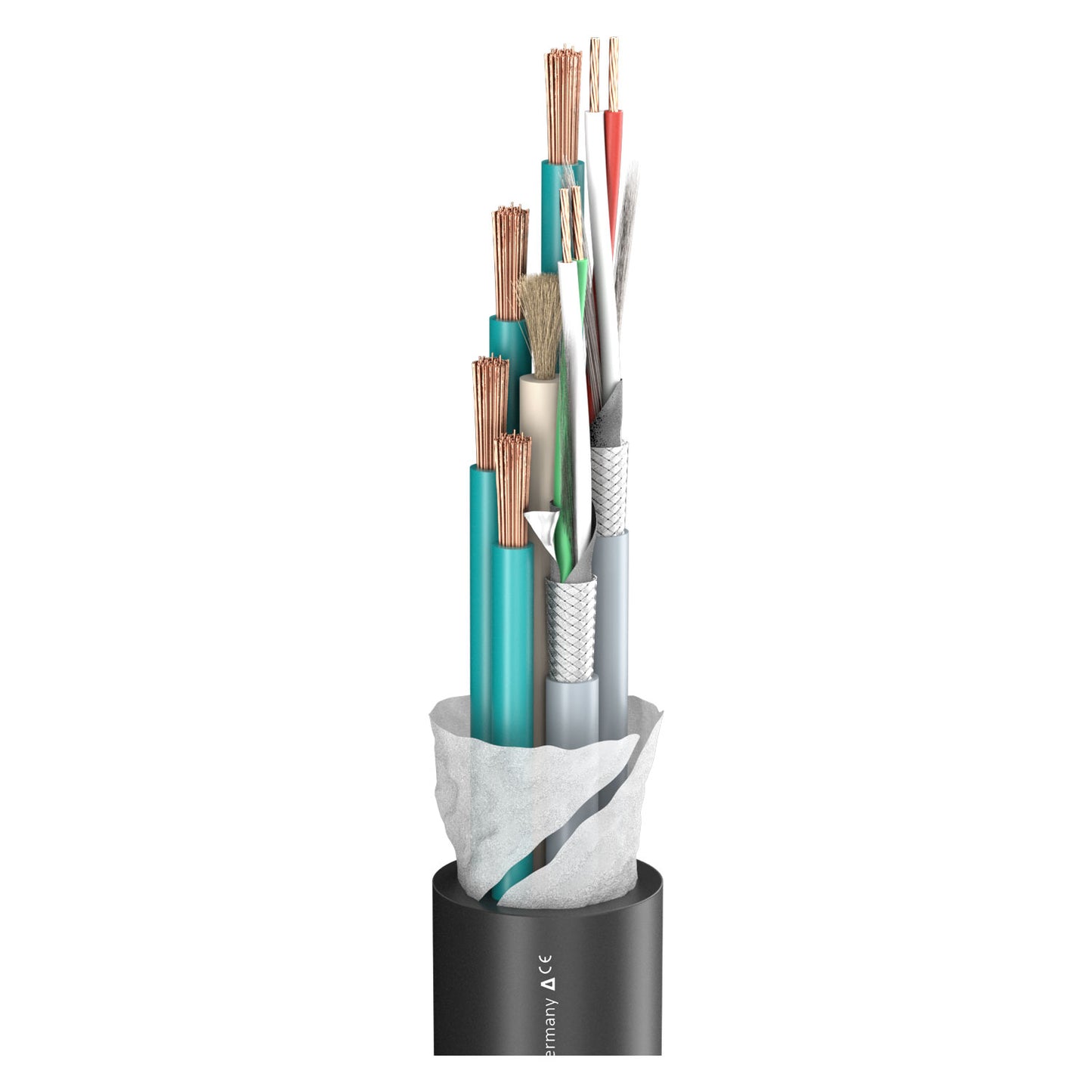 Special cable for subwoofer systems SC-ELEPHANT ROBUST DMX COMPACT; 4 x 4,00 mm²; 2 x 0,22 mm²; Soft-PVC Ø 16,50 mm; juodas - 100 m ritė