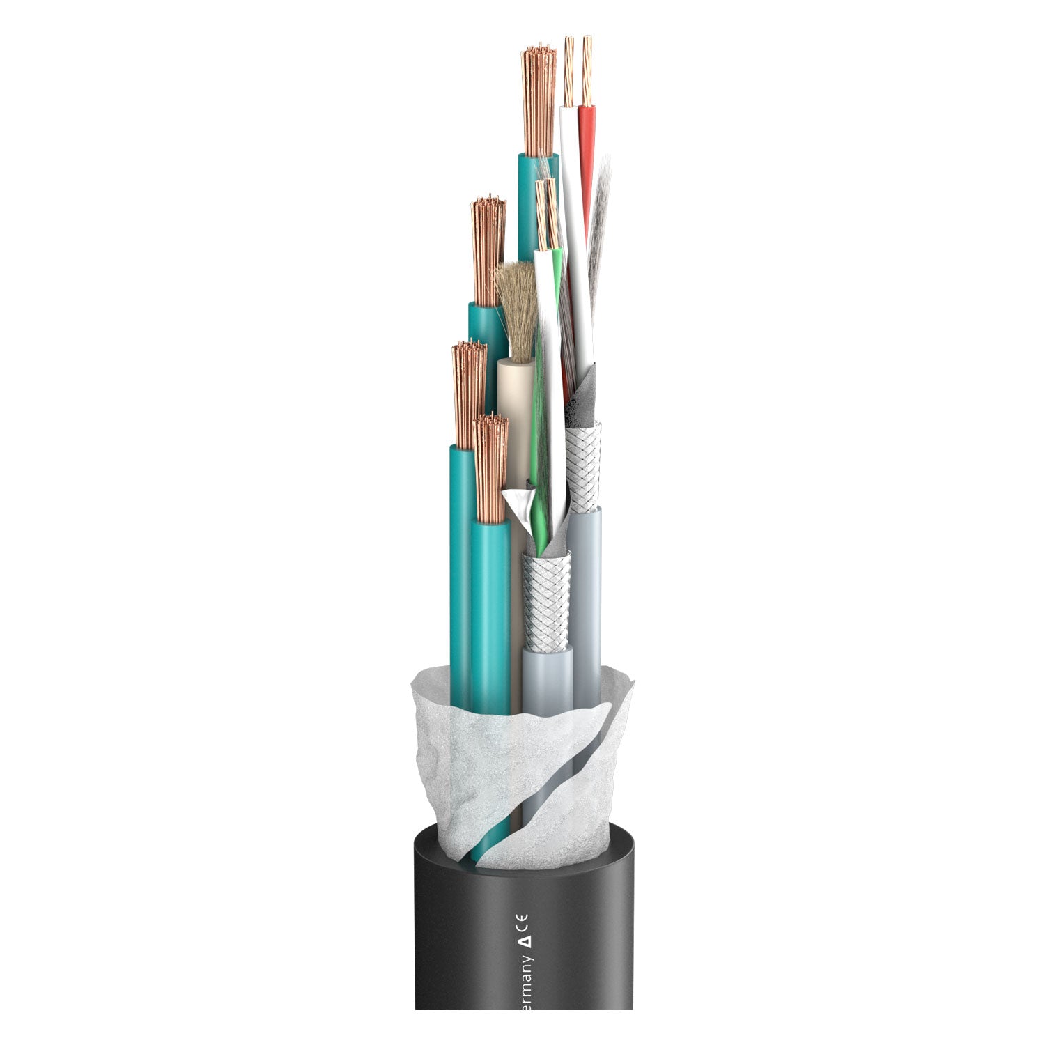 Special cable for subwoofer systems SC-ELEPHANT ROBUST DMX COMPACT; 4 x 4,00 mm²; 2 x 0,22 mm²; Soft-PVC Ø 16,50 mm; juodas - 100 m ritė