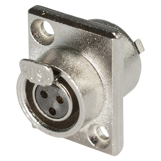 HICON Mini-XLR, 3-pole , metal-, Soldering-lizdas jungtis, gold plated contact(s), special, nickel