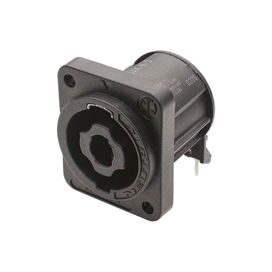 NEUTRIK® speakON®, 4-pole , plastic-, Horizontal print connection-kištukas jungtis, sidabrinis plated contact(s), Type D, pilkas