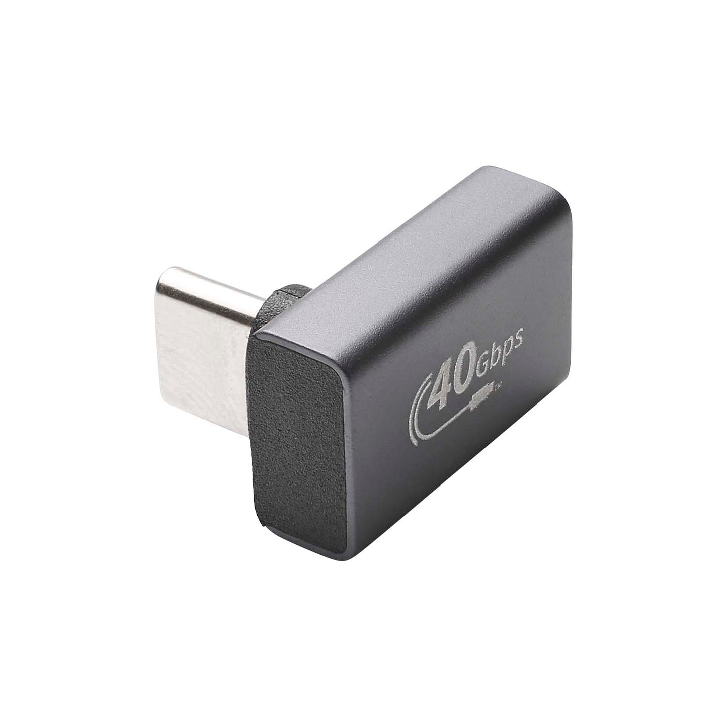 Winkeladapter USB-C | USB 3.2 C kištukas vertically angled/USB 3.2 C lizdas tiesi, juodas