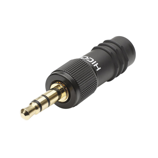 HICON jack (3,5mm), 3-pole , metal-, Soldering-kištukas jungtis, gold plated contact(s), tiesi, juodas