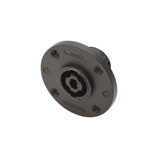 NEUTRIK® speakON®, 4-pole , plastic-, 3/16" Flat tabs-kištukas jungtis, sidabrinis plated contact(s), Type G round, juodas