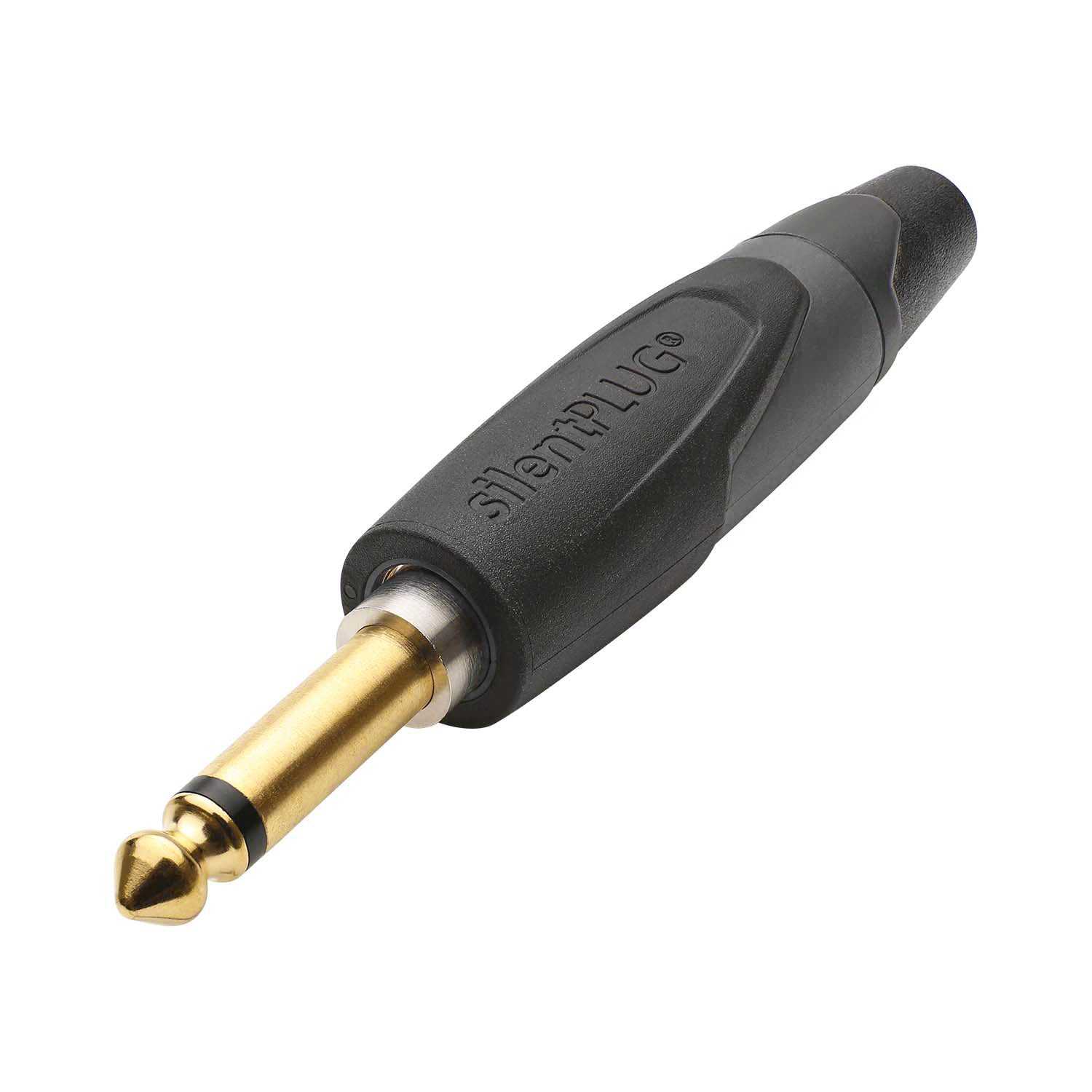 NEUTRIK® jack (6,3mm) 2-pole plastic-Soldering-kištukas jungtis, gold plated pin, tiesi, juodas