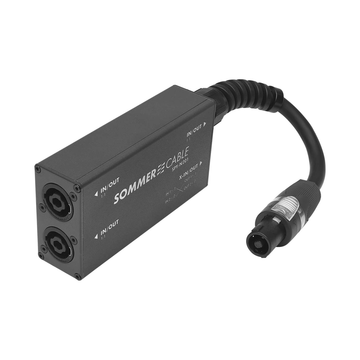 Adapter | speakON® NL4MP PARALLEL/NL4MP CHANGER/NL4FX-SOM tiesi, pilkas