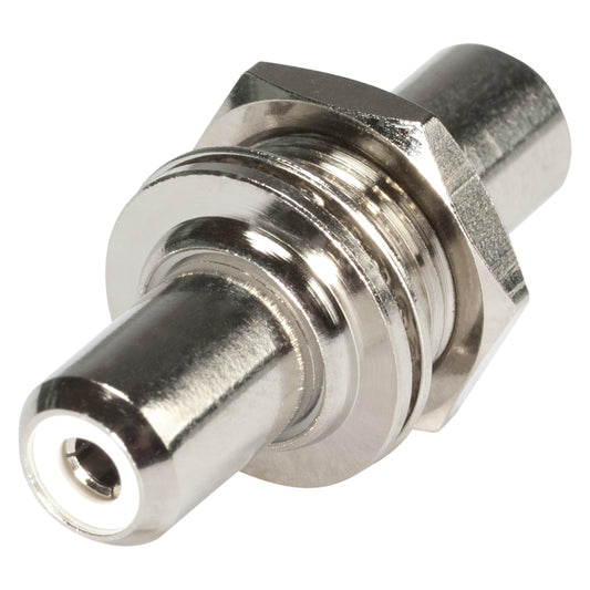 HICON RCA, 2-pole , metal-, Patch-lizdas jungtis, nickel plated contact(s), thread 1/2", pilkas
