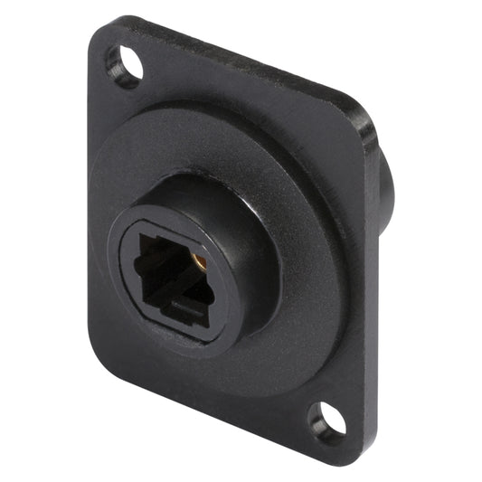 TOSLINK, 1-pol , plastic-, Patch-lizdas jungtis, Type D, juodas