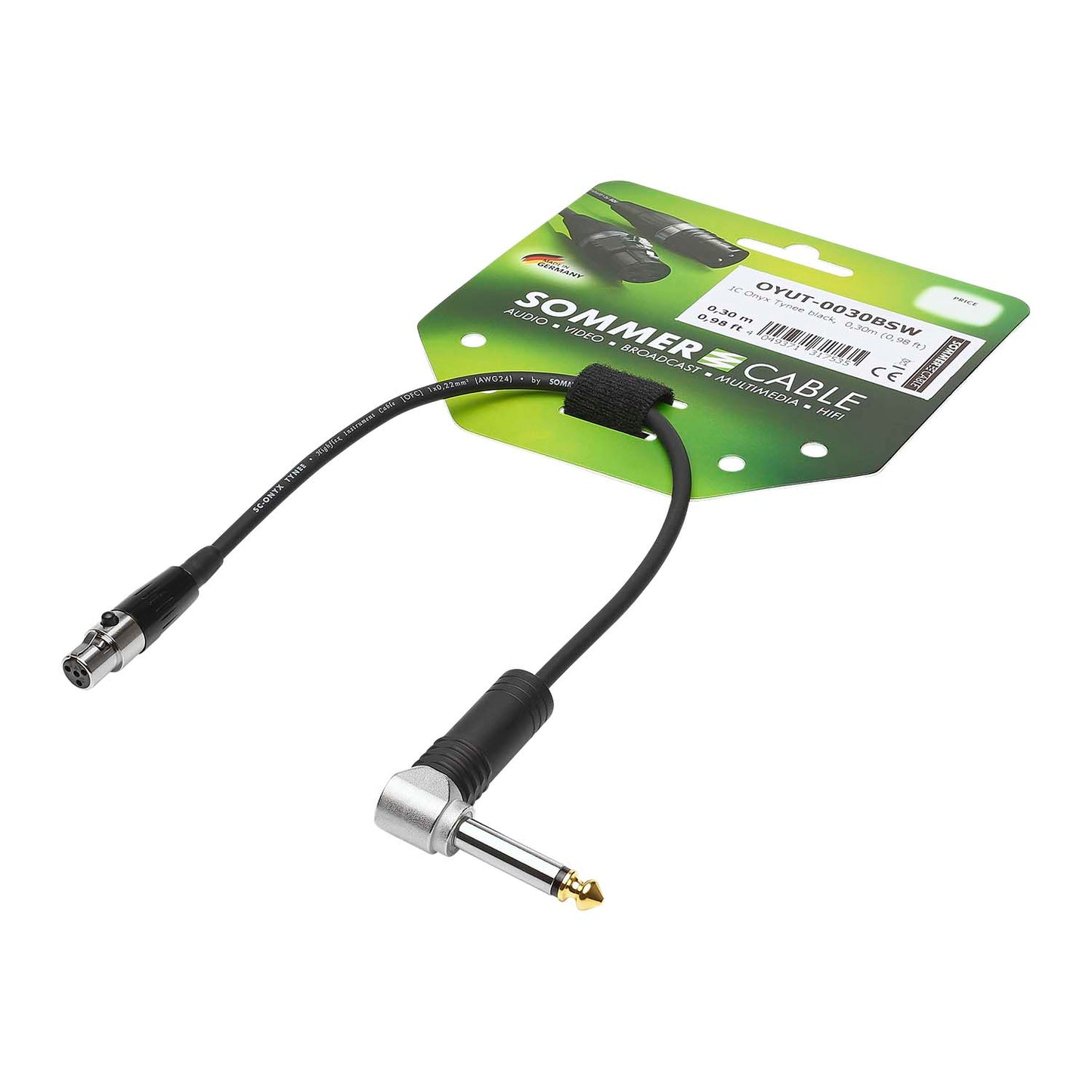 Guitar connector 90°, 1 x 0,22 mm² | Mini-XLR / Jack, HICON