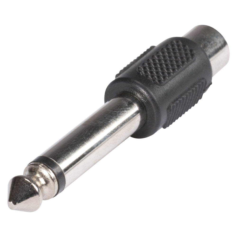 Adapter | jack kištukas 6,3 mm mono/RCA lizdas tiesi, chromo spalvos