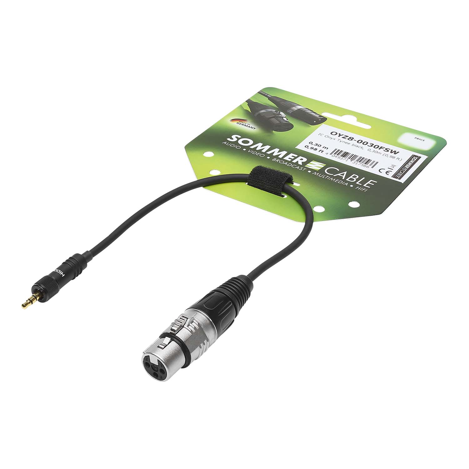 Dynamic microphone cable, 1 x 0,22 mm² | Mini-Jack / XLR, HICON