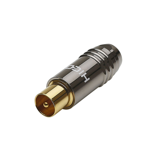 HICON Antenna, 2-pole , metal-, Soldering-kištukas jungtis, gold plated contact(s), tiesi, chrome coloured