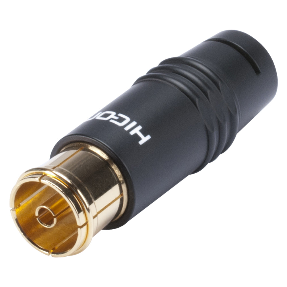 HICON Antenna, 2-pole , metal-, prisukama-lizdas jungtis, gold plated contact(s), tiesi, juodas