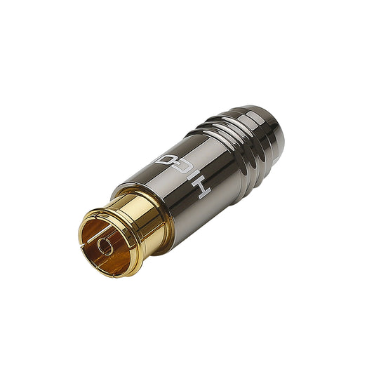 HICON Antenna, 2-pole , metal-, Soldering-lizdas jungtis, gold plated contact(s), tiesi, chrome coloured