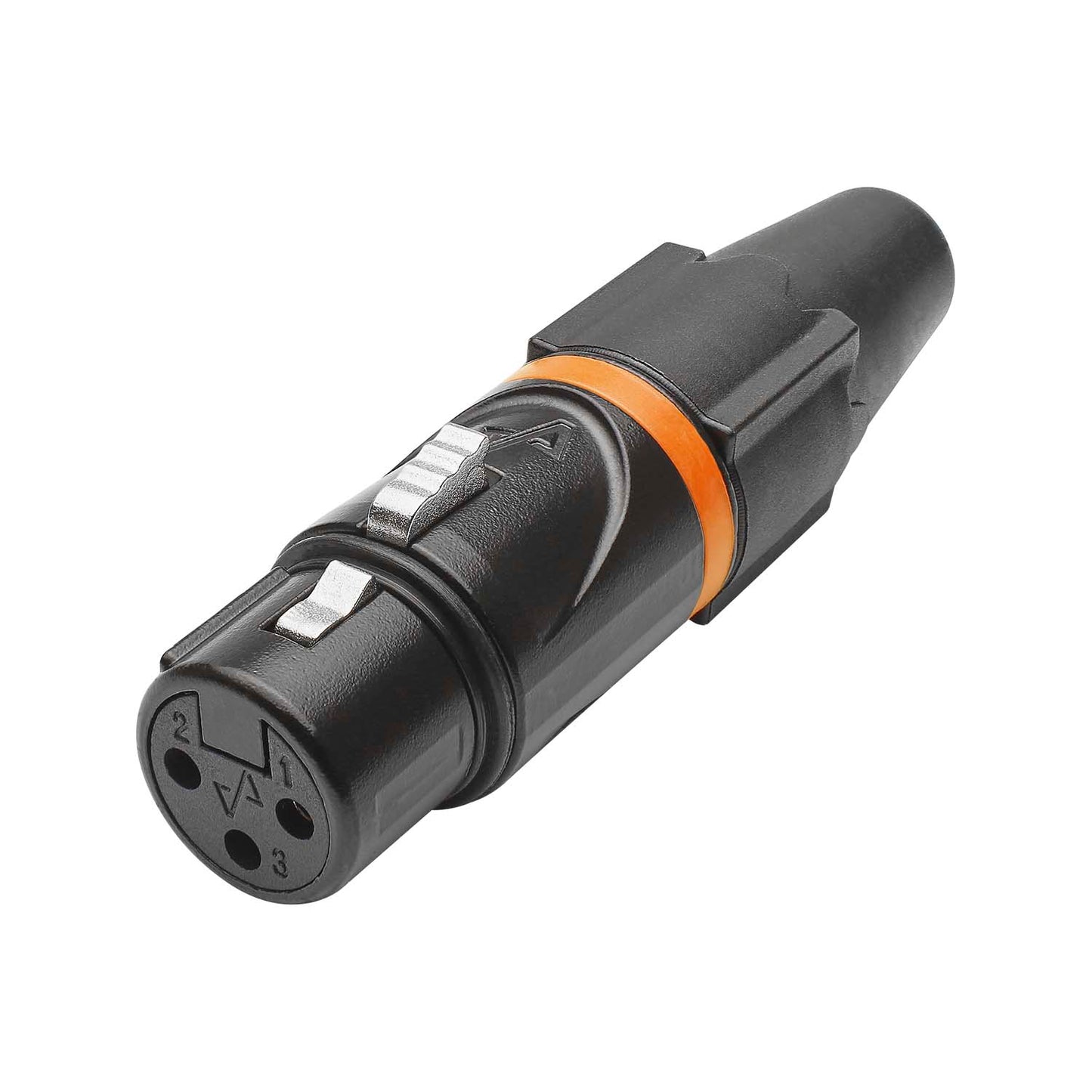 HICON XLR, 3-pole , metal-, Soldering-lizdas jungtis, gold plated contact(s), tiesi, juodas