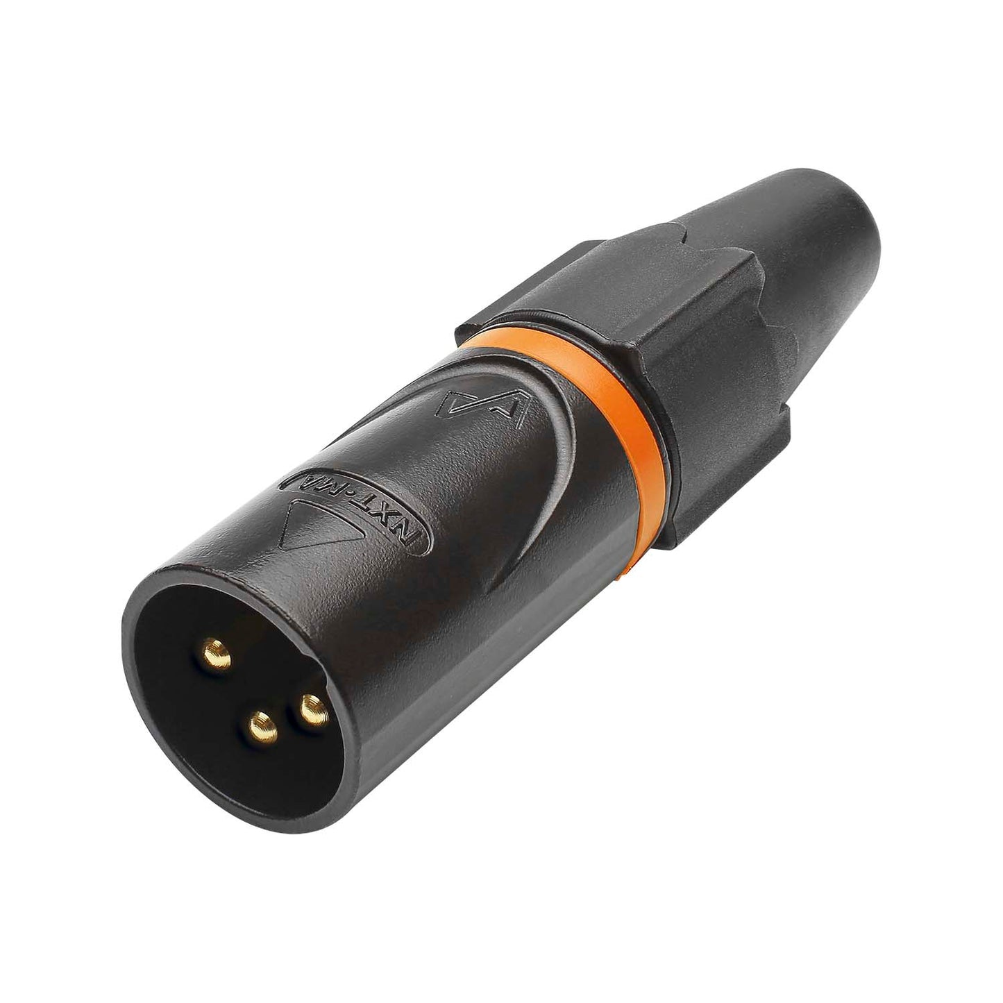 HICON XLR, 3-pole , metal-, Soldering-kištukas jungtis, gold plated contact(s), tiesi, juodas
