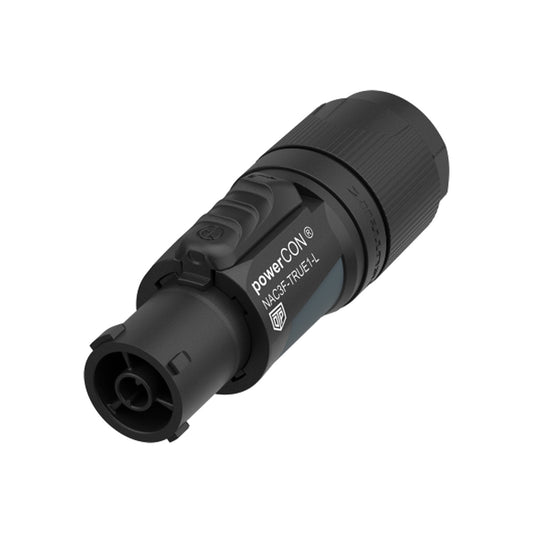 NEUTRIK® powerCON®, IP65 in mated condition , 3-pole , plastic-, prisukama-lizdas jungtis, sidabrinis plated contact(s), tiesi, juodas