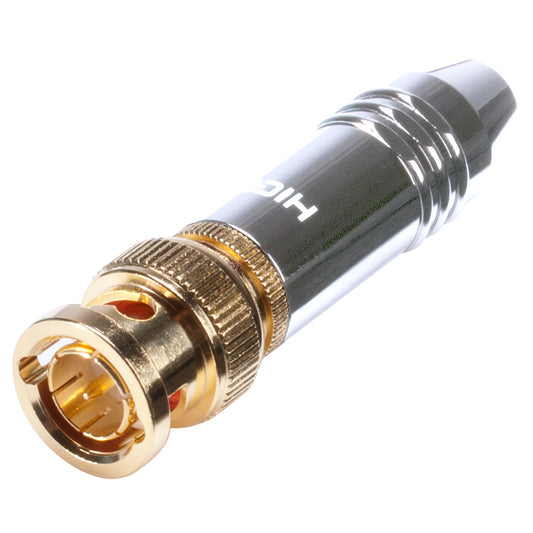 HICON BNC, 2-pole , metal-, Soldering-kištukas jungtis, gold plated contact(s), tiesi, geltonas