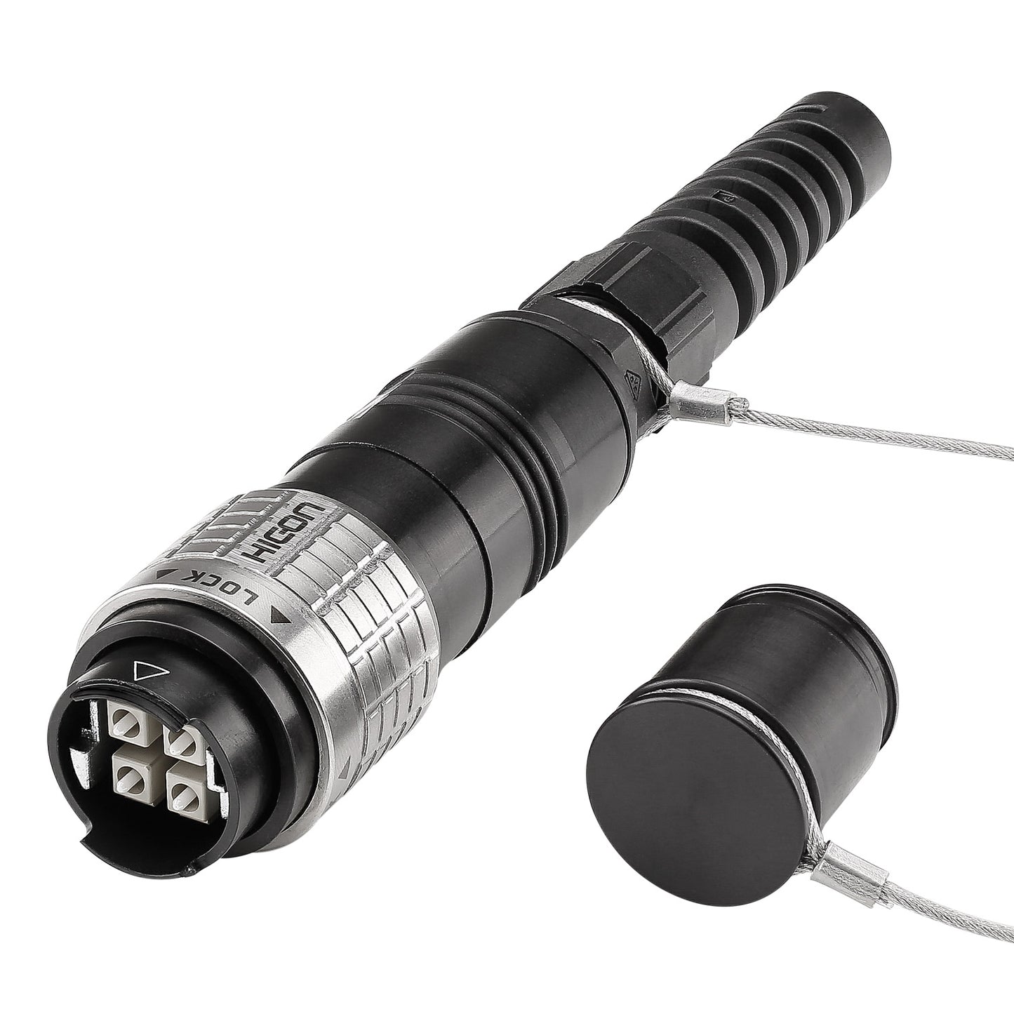 HICON Push-Pull 4 x LC, metal-, Patch-kištukas jungtis, tiesi, juodas