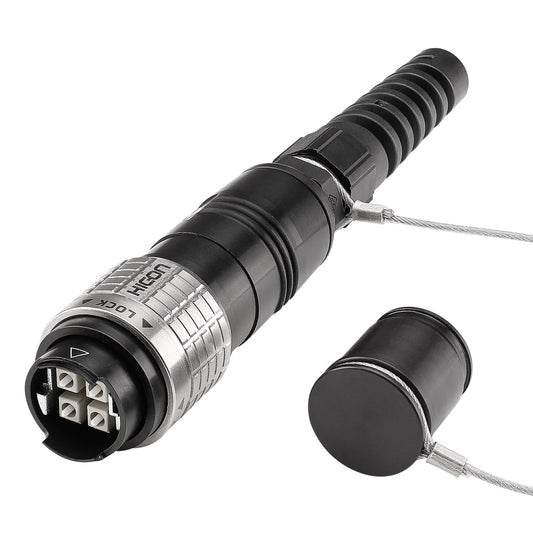 HICON Push-Pull 4 x LC, metal-, Patch-kištukas jungtis, tiesi, juodas