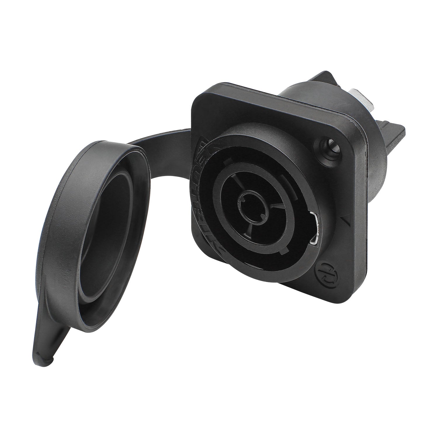 NEUTRIK® powerCON®, UL50E , 3-pole , plastic-, jungtis-in technology-kištukas jungtis, sidabrinis plated contact(s), juodas