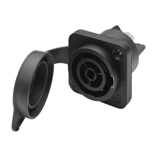NEUTRIK® powerCON®, UL50E , 3-pole , plastic-, jungtis-in technology-kištukas jungtis, sidabrinis plated contact(s), juodas