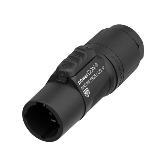 NEUTRIK® powerCON®, IP65/IP66/IP67 when plugged , 3-pole , plastic-, prisukama-kištukas jungtis, sidabrinis plated contact(s), tiesi, juodas