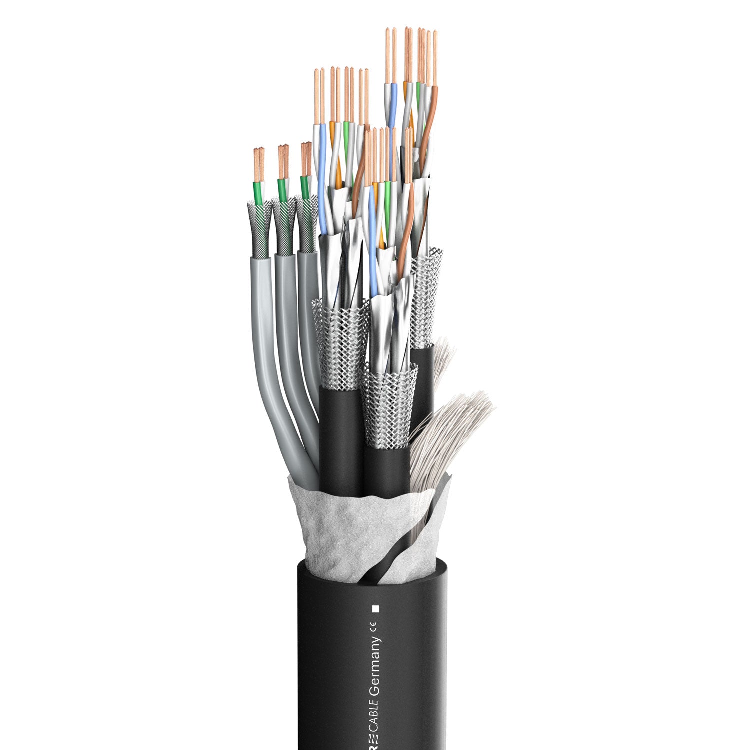 SC-Monocat 303; 3 x CAT.7; DMX: 3 x 2 x 0,25 mm²; PVC Ø 18,00 mm; juodas