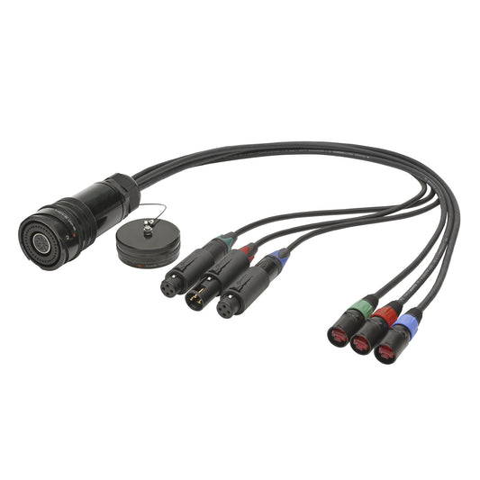 Daugiagyslis kabelis with round LK connector -> Splice , /XLR 3-pole Convertcon/HI-LKH222-FVR; HICON/NEUTRIK®