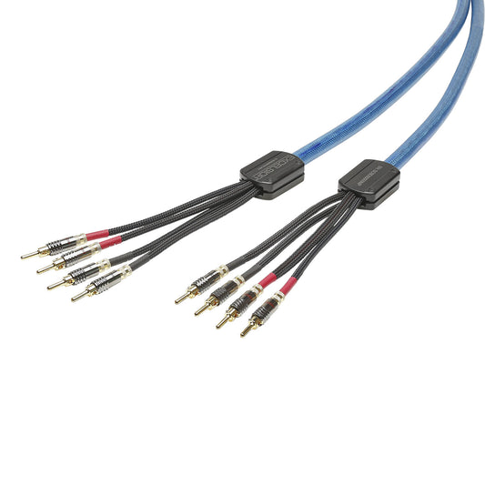 2 x speaker cable SC-Quadra mėlynas, 4 x 4,00 mm² | Banana connector / Banana connector, HICON