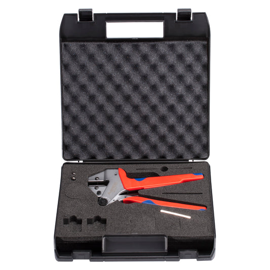 Professional crimping pliers, chromed, inkl. Koffer for changeable inset, juodas