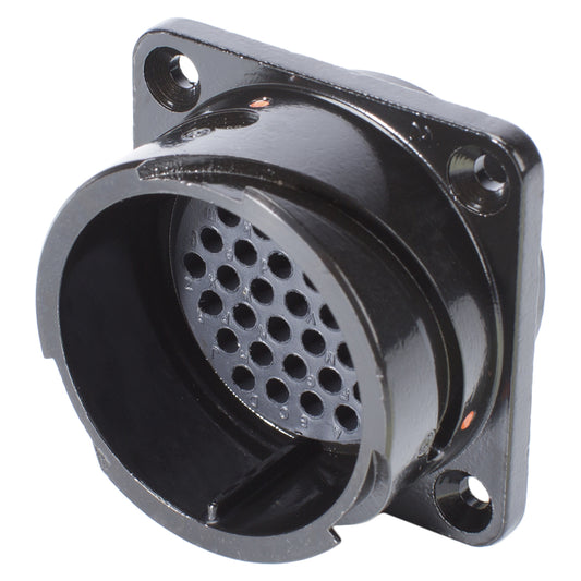 HICON Round LK, arrangement 28-21, size 16, 37-pole , metal-, Panel jungtis, Bajonet, juodas
