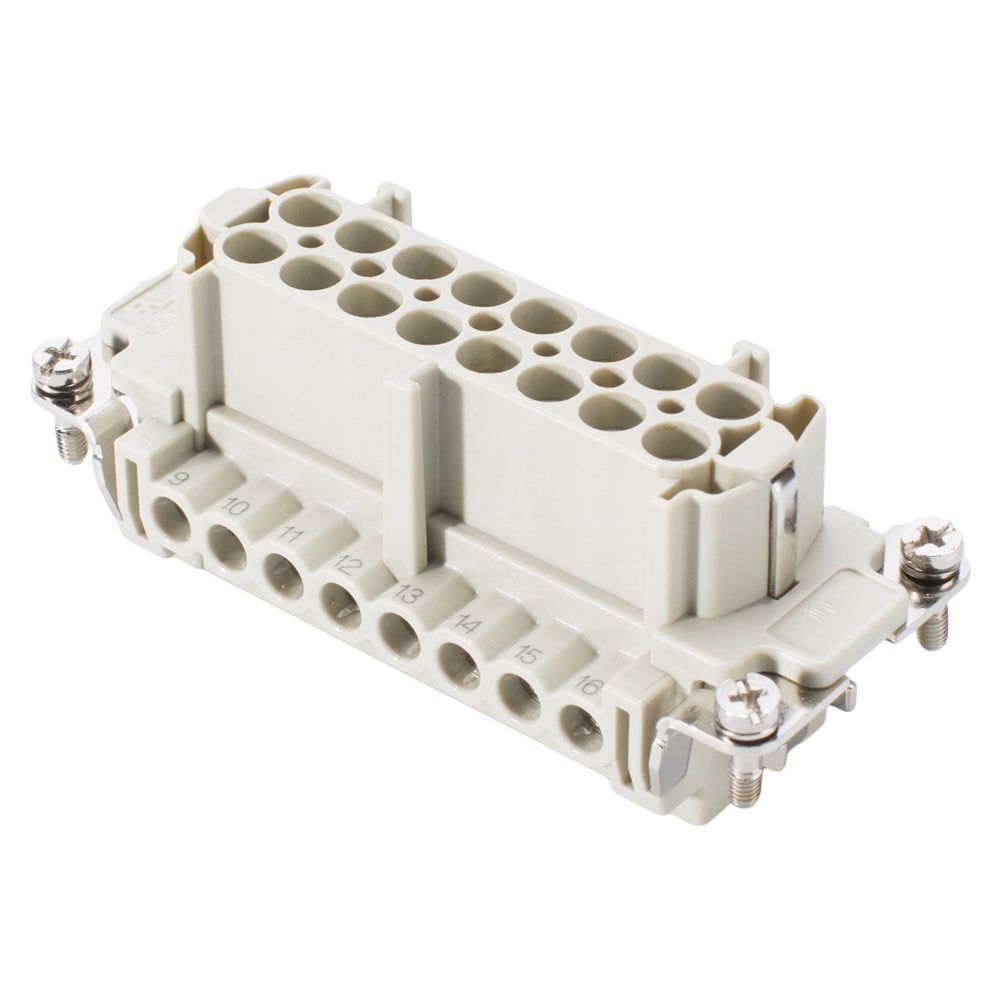 ILME rectangle MP 16, 16-pol , Socket insert screwed contacts, pilkas
