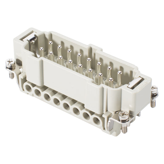 ILME rectangle MP 16, 16-pol , Pin insert screwed contacts, pilkas