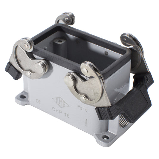 ILME rectangular MP 10, metal-, Add-on housing, flat, 2 clamps, pilkas
