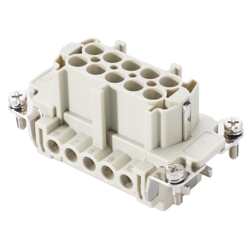 ILME rectangular MP 10, 10-pole , Socket insert screwed contacts, pilkas