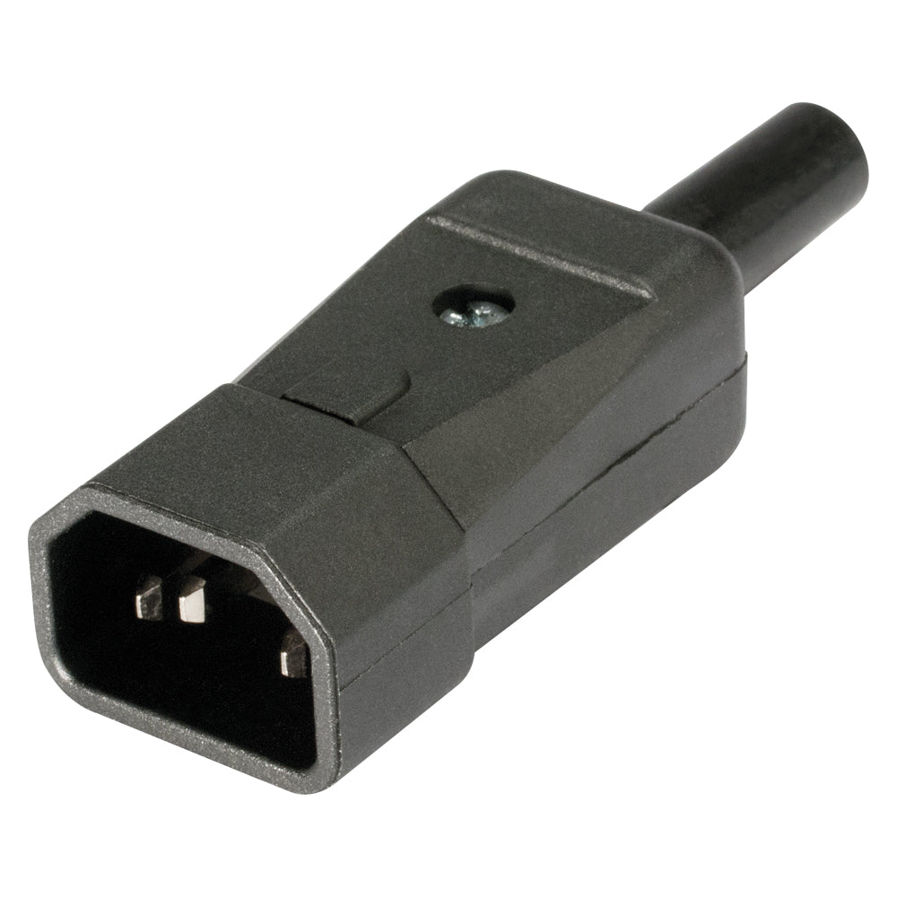 IEC, 3-pole , plastic-, prisukama-lizdas jungtis, nickel plated contact(s), tiesi, max. 1,5 mm², juodas