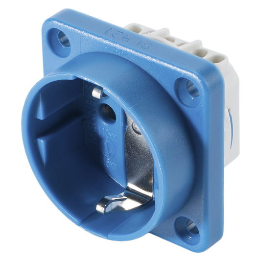 Mennekes SCHUKO, 2-pole , plastic-, prisukama-lizdas jungtis, nickel plated contact(s), tiesi, max. 2,5 mm², mėlynas
