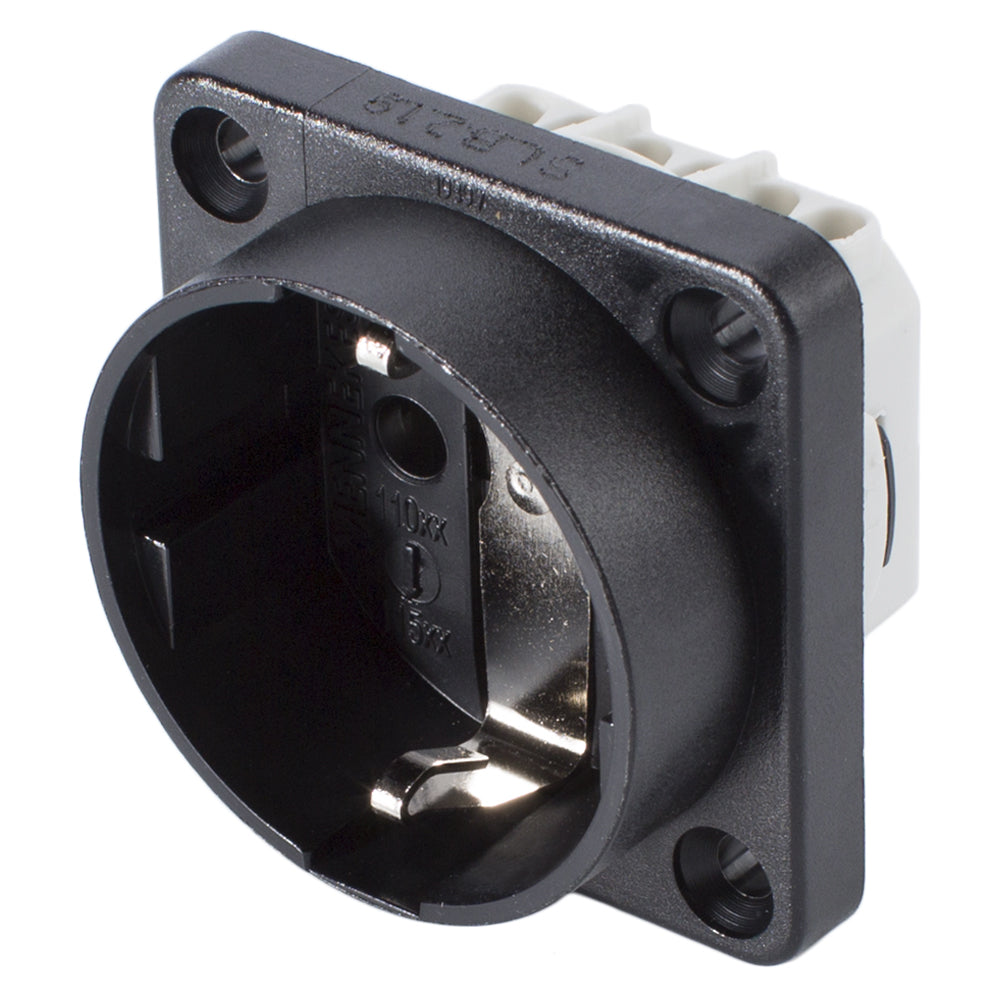 Mennekes SCHUKO, 2-pole , plastic-, prisukama-lizdas jungtis, nickel plated contact(s), tiesi, max. 2,5 mm², juodas