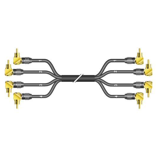 Rca patch cable, unbalanced SC-Quantum Highflex, 4 x 0,14 mm² | RCA / RCA, HICON