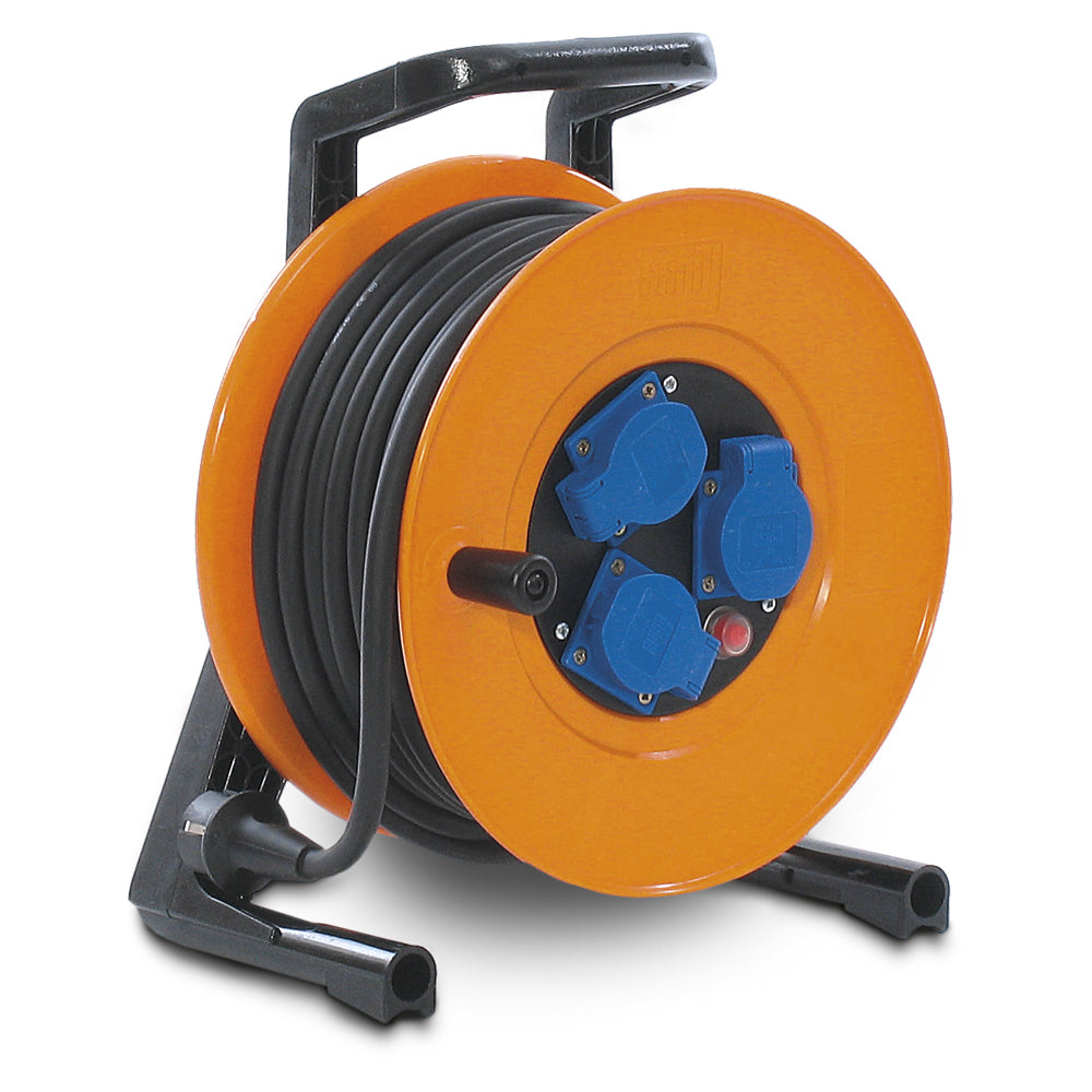 SCHILL Load cablereel, 3 machine sockets, cable length: 25 m, H07RN-F