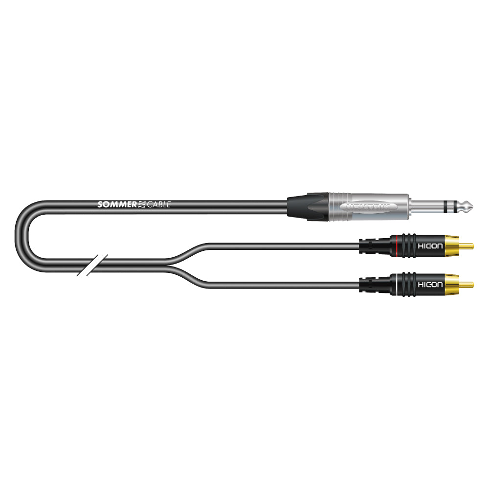 Patch cable, balanced SC-Onyx, 1 x 0,25 mm² | jack / RCA, NEUTRIK®