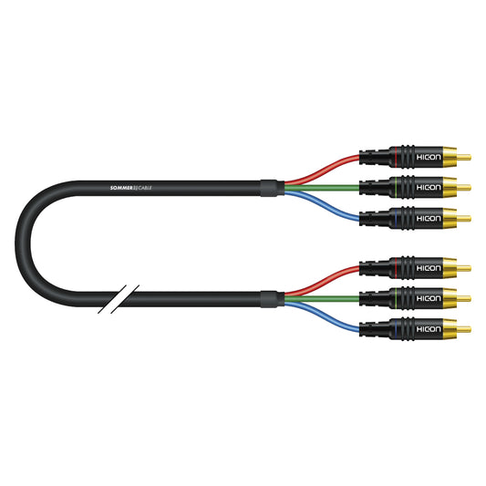 Yuv cable Transit Mini Flex, 3 x 0,08 mm² | RCA / RCA, HICON