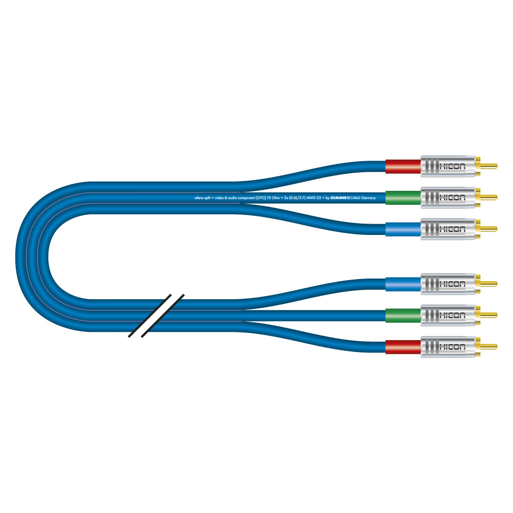 Yuv cable Transit Mini Flex, 3 x 0,34 mm² | RCA / RCA, HICON
