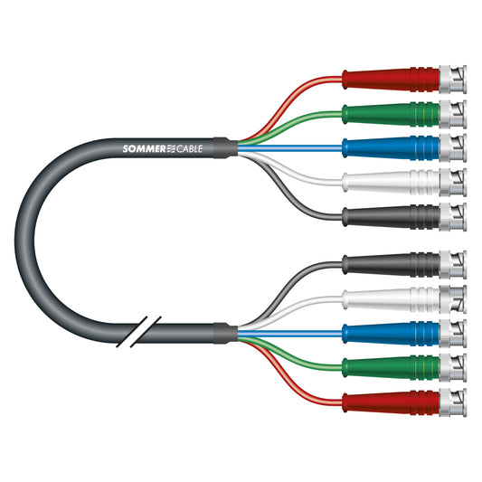 Monitor cable Transit Mini Flex, 5 x 0,08 mm² | BNC / BNC, HICON