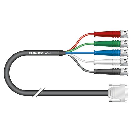 Monitor cable Transit Mini Flex, 5 x 0,08 mm² | HD-SUB-D / BNC, HICON