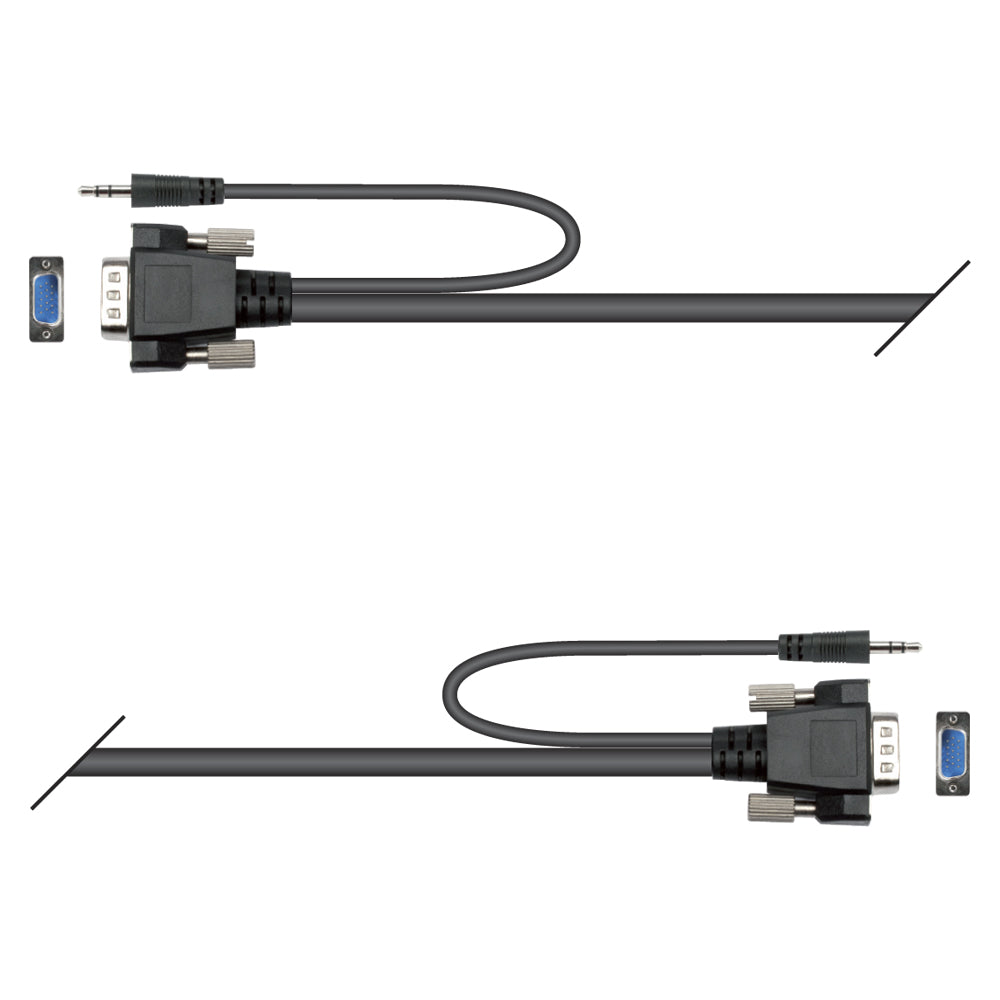 Monitor cable VGA, 19 | HD-SUB-D + Jack stereo / HD-SUB-D + Jack stereo