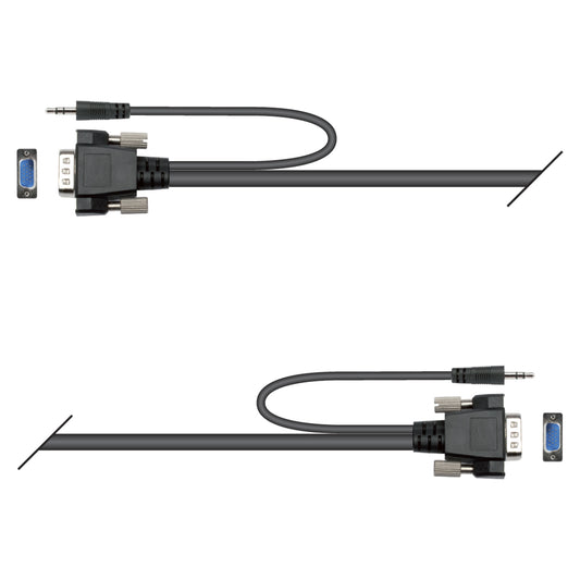 Monitor cable VGA, 19 | HD-SUB-D + Jack stereo / HD-SUB-D + Jack stereo