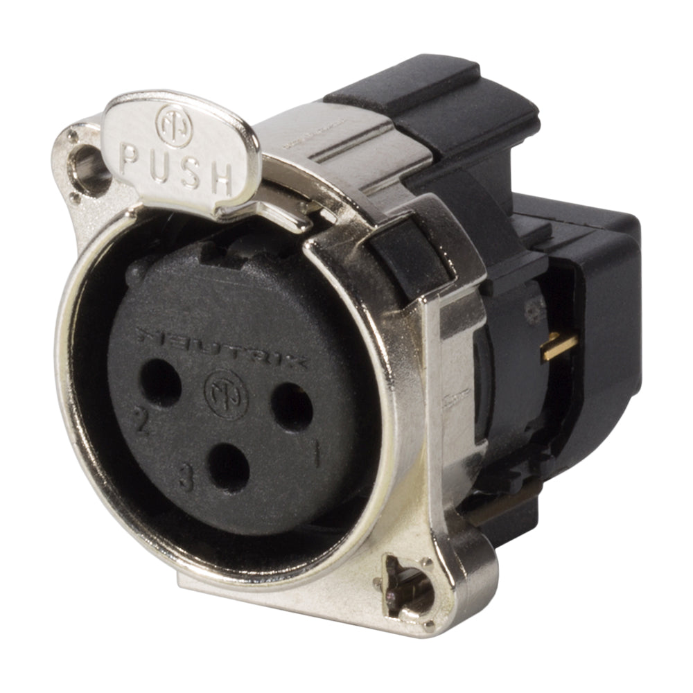 NEUTRIK® XLR, 3-pole , plastic-, crimp-lizdas jungtis, gold plated contact(s), Type B, nickel